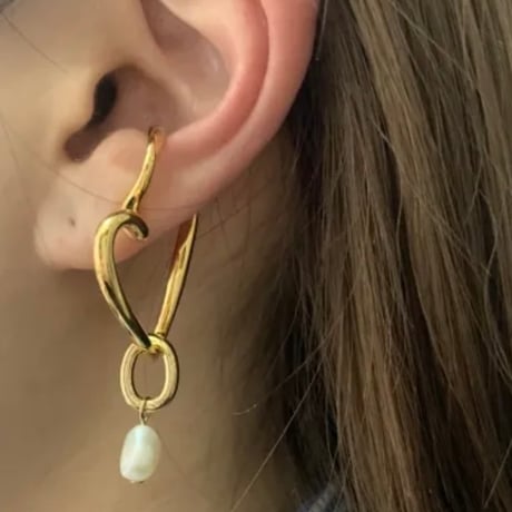 イヤーカフ　heart motif pearl ear cuff 　BREC-081　〜bluerank〜