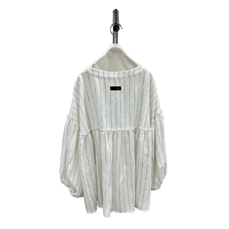 2026mid summer ayane  836619ピンストライプボリュームスリーブシャツ