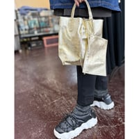 【MILLELA FIRENZE】メタリックミニトートバッグ　ゴールド