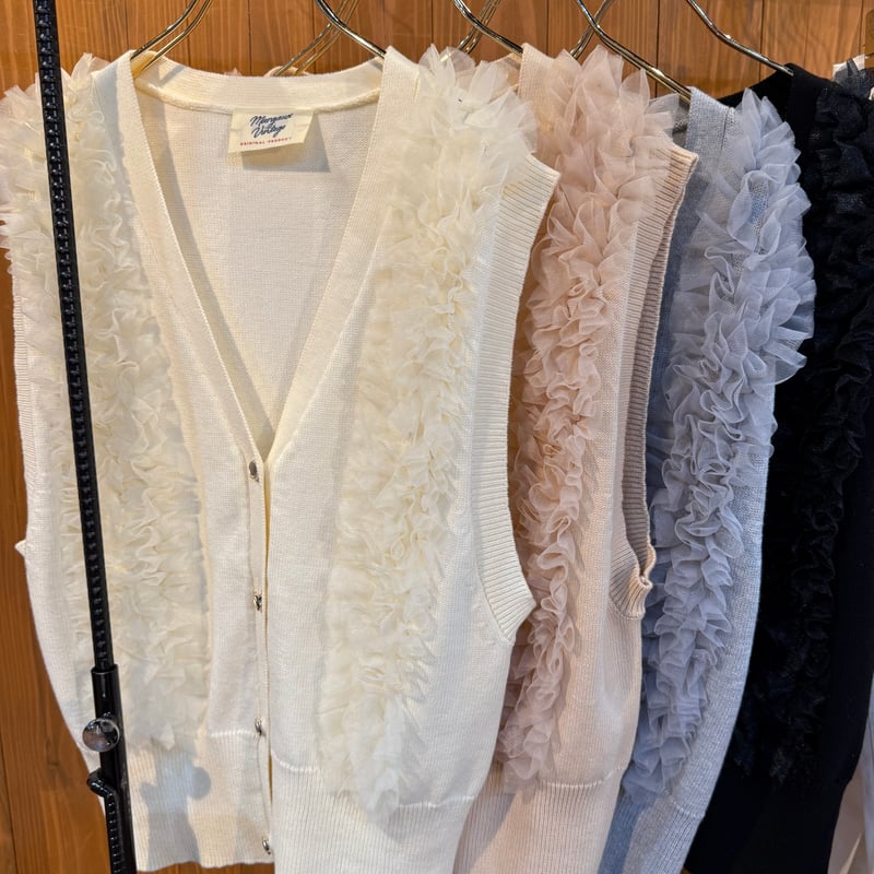 予約商品！2026pre spring チュールフリルベスト ~margaux vintage