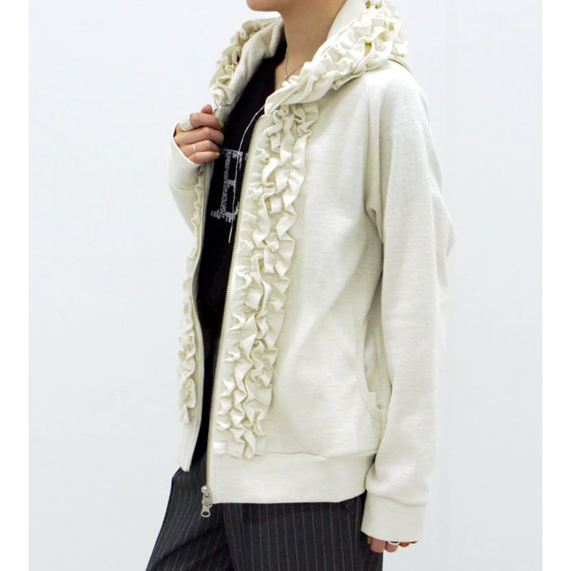 美品 ヘレンチア Herencia フリル袖 ブルゾン ジャケット FREE 美品 ヘレンチア Herencia フリル袖 ブルゾン ジャケット FREE