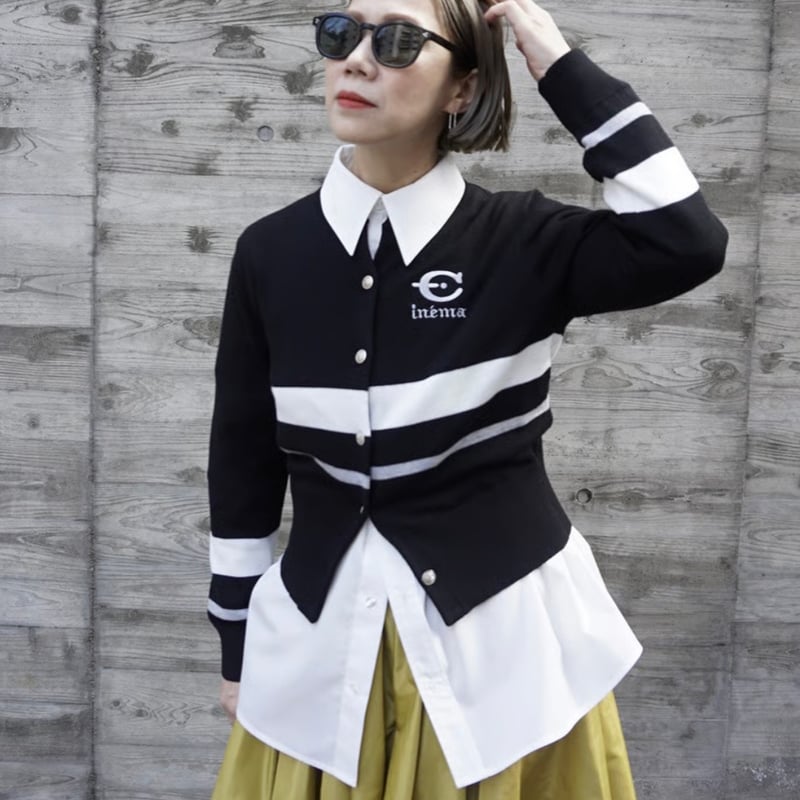 Thomas magpie トーマスマグパイ クルー ラインカーディガン(2263704)【