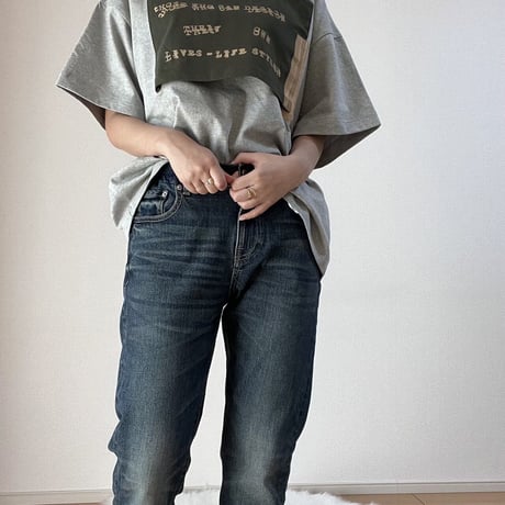 COTTON天竺　ガーゼTAPEプリントTシャツTOPS【BB21-902】 ~BLANC basque~