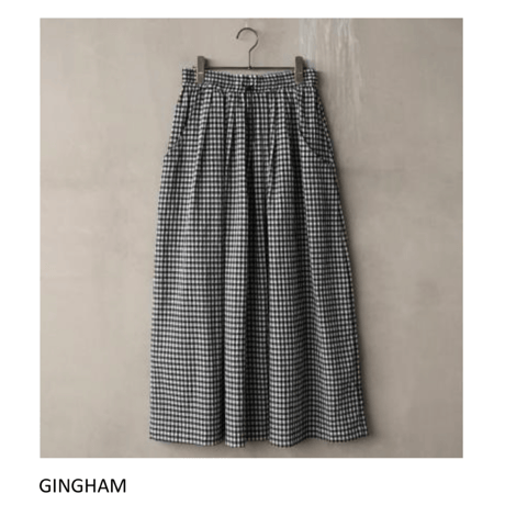 予約商品!2026ss MNN-SK-093 GINGHAM CHECK TUCK SKIRT〜MANON〜