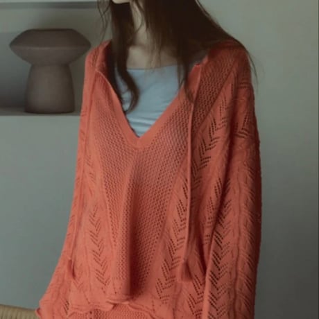 Mill mesh knit -Orange- 4570132018458～muel chic～