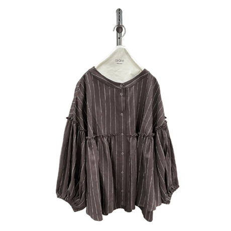 2026mid summer ayane  836619ピンストライプボリュームスリーブシャツ