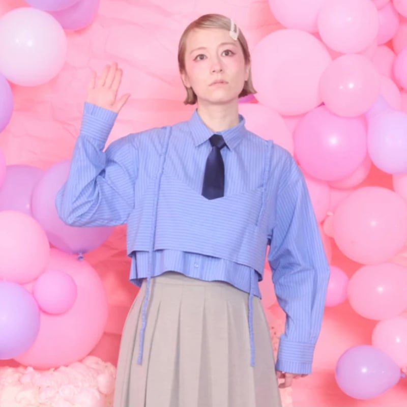 トーマスマグパイ　ストライプ長袖シャツ オレンジアクセント トーマスマグパイ ストライプ長袖シャツ オレンジアクセント