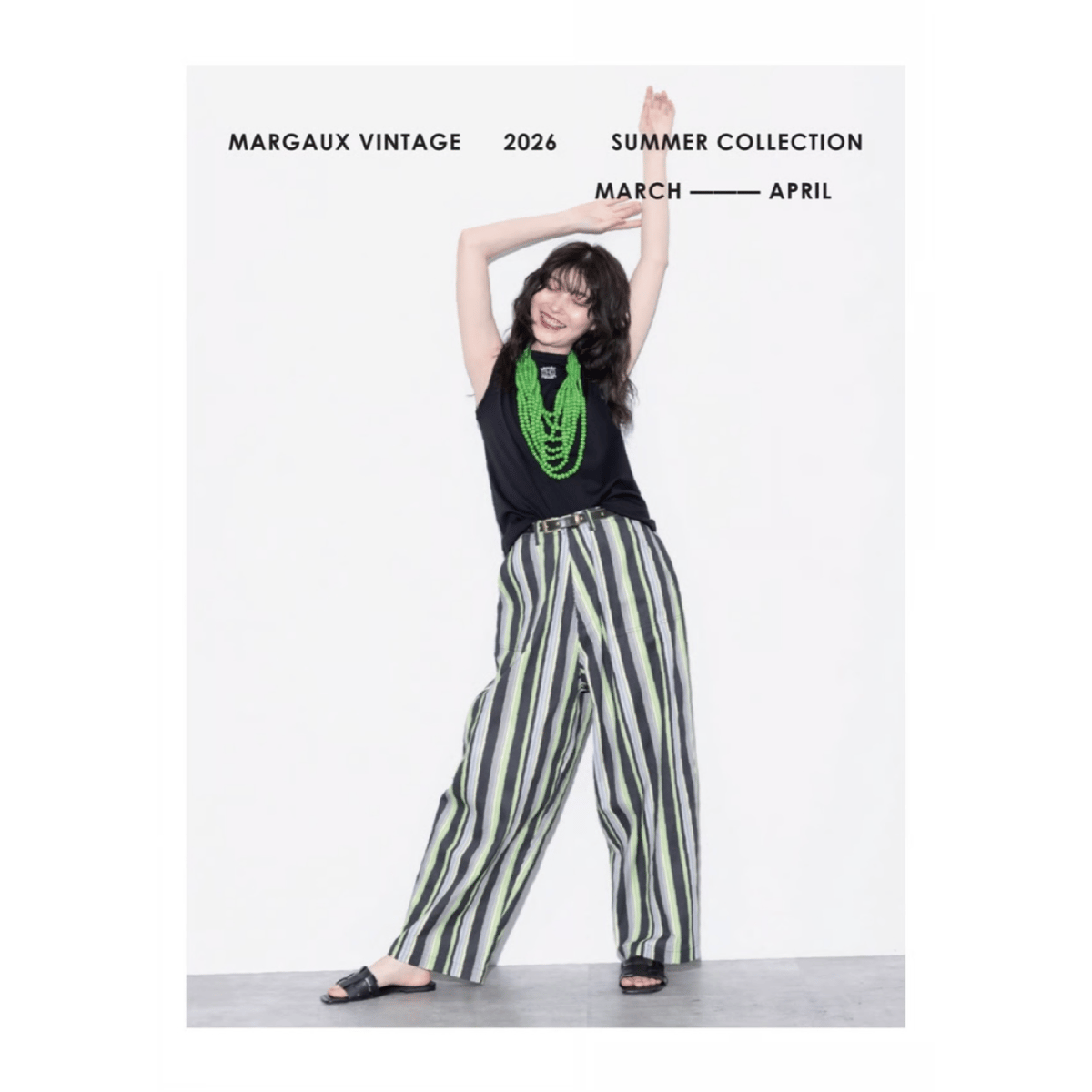 2026 spring summer マルチストライプパンツ ~margaux vintage