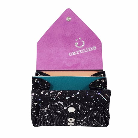 レザーミニウォレット スターリー【Leather Mini Wallet Starry】　～carmine～