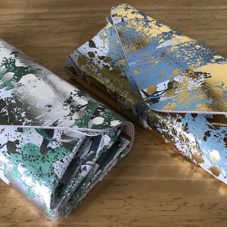 New! レザー ロングウォレット リキッド【Leather Long Wallet Liquid】silver/シルバー　～carmine～