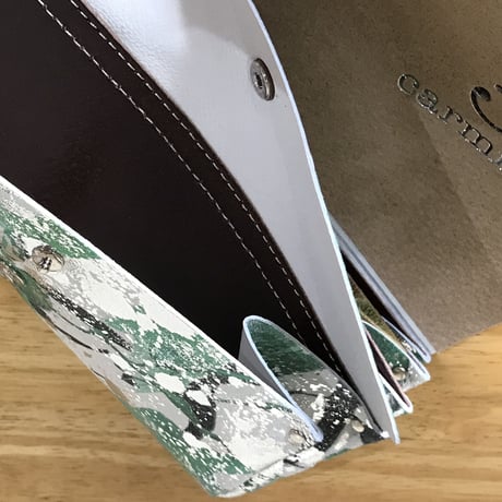 New! レザー ロングウォレット リキッド【Leather Long Wallet Liquid】silver/シルバー　～carmine～
