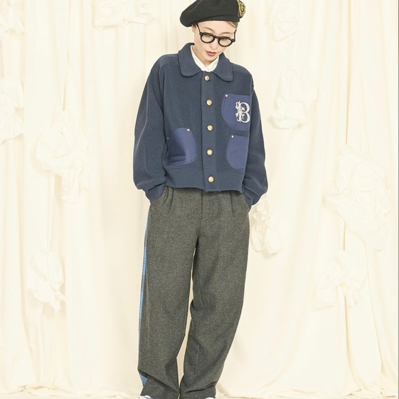 美品✨トーマスマグパイ ショートジャケット リネン 22SS 2025winterトーマスマグパイ Thomas magpie 襟付きニット