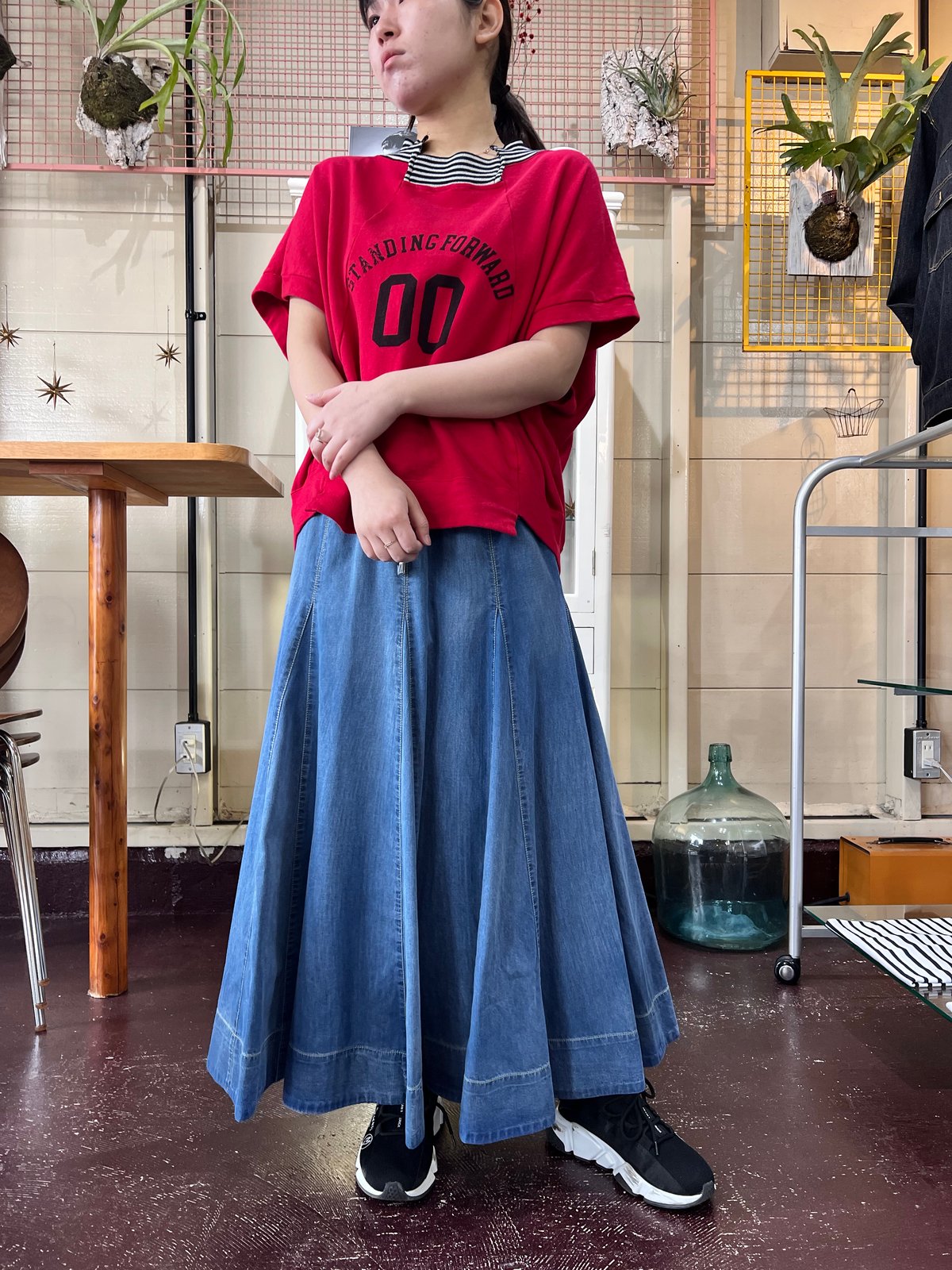 2024s マチ付きダンガリーフレアスカート 814306 〜ayane〜 | selec 