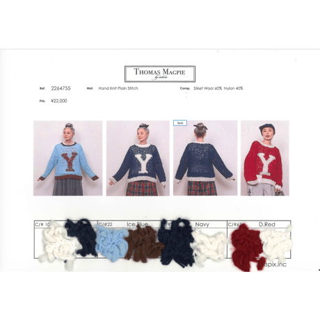 予約商品！2026winter トーマスマグパイ THOMAS MAGPIE  2264755 Hand Knit Plain Stitch【先行予約：10月お届け】
