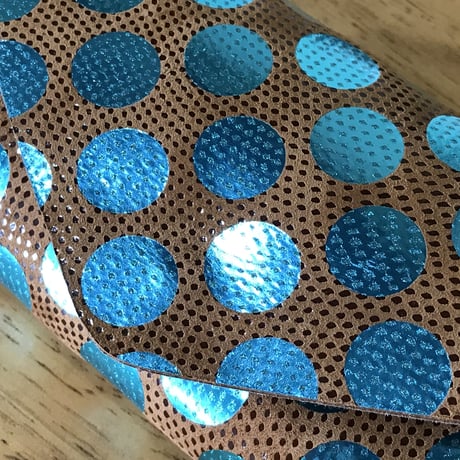 ドットレザーロングウォレット【Dot Leather Long Wallet 】blue/ブルー　～carmine～