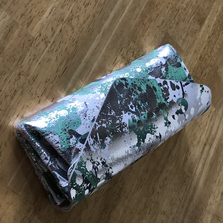 New! レザー ロングウォレット リキッド【Leather Long Wallet Liquid】silver/シルバー　～carmine～