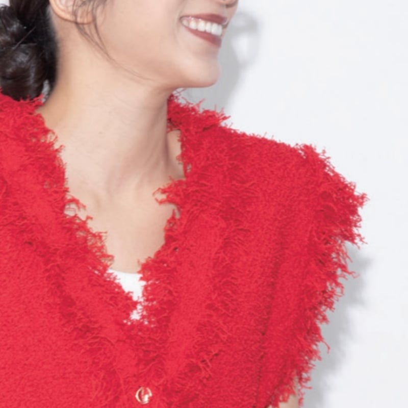 2025秋冬 マルゴーヴィンテージ シャネルベスト レッド 2025秋冬 マルゴーヴィンテージ シャネルベスト レッド 2025秋冬