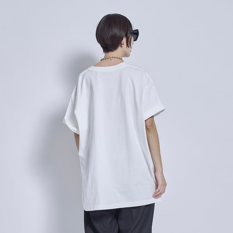 トーマスマグパイ　Tシャツ ホワイト 2026summer Thomas magpieトーマスマグパイ フロッキープリント BIG