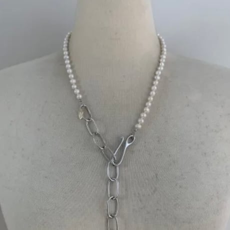 volume chain pearl necklace BRN-3484　 〜bluerank〜