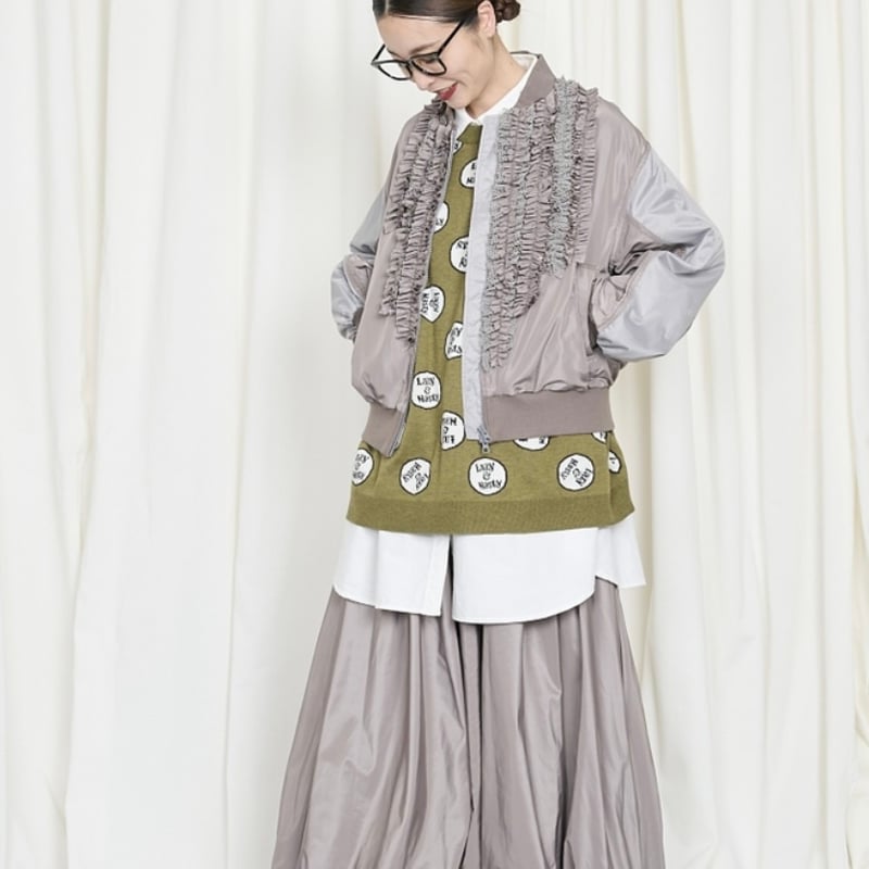 那由多トーマスマグパイ パフスリーブブルゾン ジャガードナイロンブルゾン 那由多トーマスマグパイ パフスリーブブルゾン ジャガード