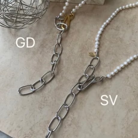 volume chain pearl necklace BRN-3484　 〜bluerank〜