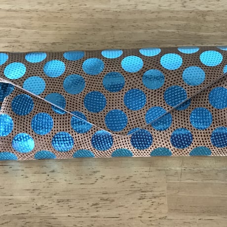 ドットレザーロングウォレット【Dot Leather Long Wallet 】blue/ブルー　～carmine～