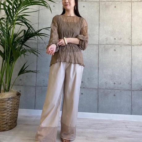 ROSIEE／ワッシャー加工シアーブラウス　R533223