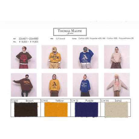 予約商品！2026winter トーマスマグパイ THOMAS MAGPIE  2264877 C/T Sweat（BIG)【先行予約：10月お届け】