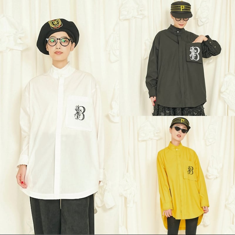 トーマスマグパイ　ストライプ長袖シャツ オレンジアクセント トーマスマグパイ ストライプ長袖シャツ オレンジアクセント