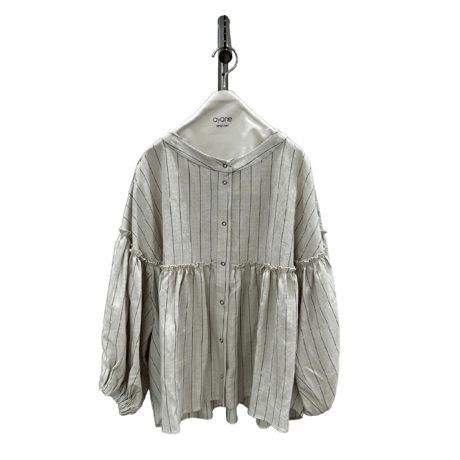 2026mid summer ayane  836619ピンストライプボリュームスリーブシャツ