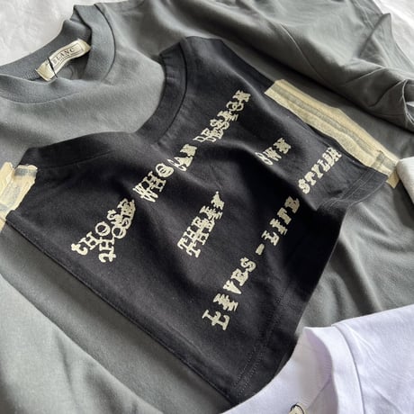 COTTON天竺　ガーゼTAPEプリントTシャツTOPS【BB21-902】 ~BLANC basque~