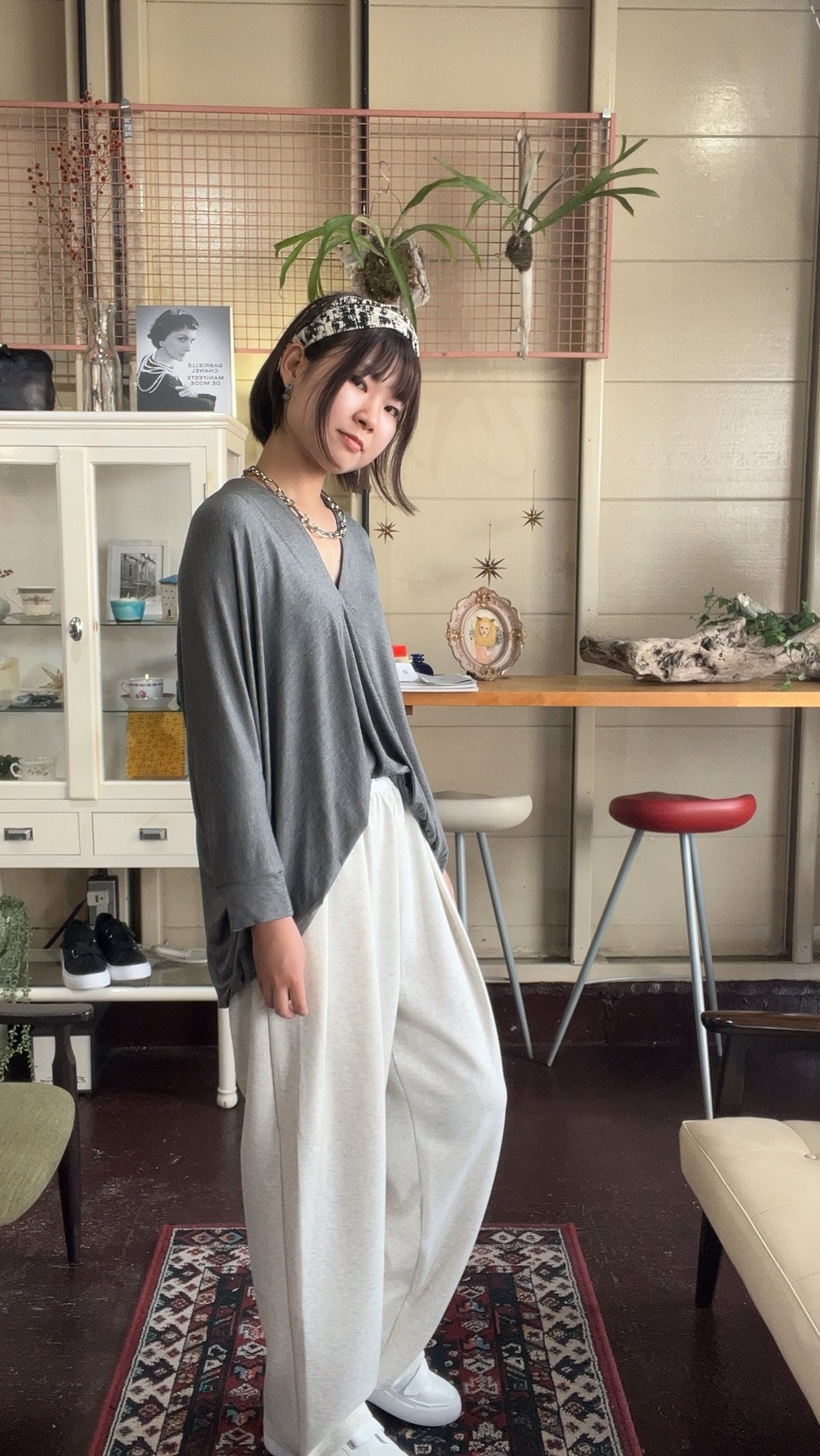 ロゴウエストゴムタックパンツ ~margaux vintage~ MG AC-25084-A