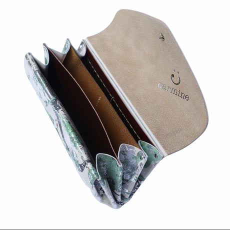 New! レザー ロングウォレット リキッド【Leather Long Wallet Liquid】silver/シルバー　～carmine～