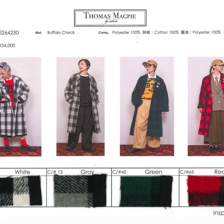 予約商品！2026winter トーマスマグパイTHOMAS MAGPIE 2264230 Buffalo Check【先行予約：10月お届け】
