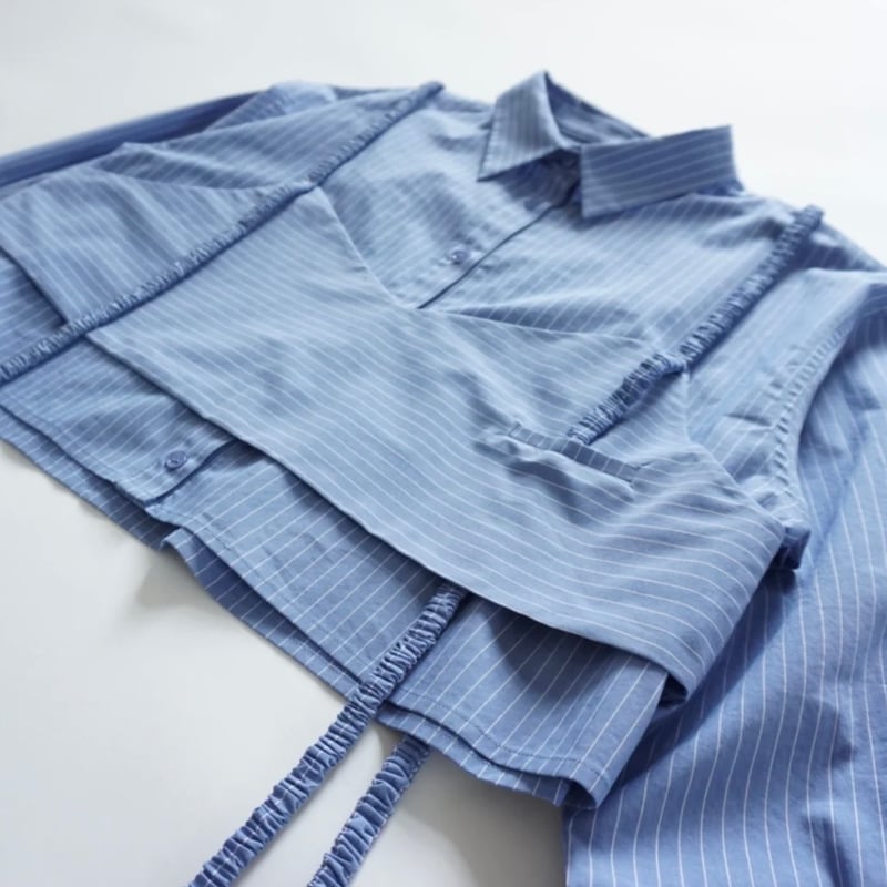 25SS✨美品✨トーマスマグパイ ストライプレイヤードシャツ グレー