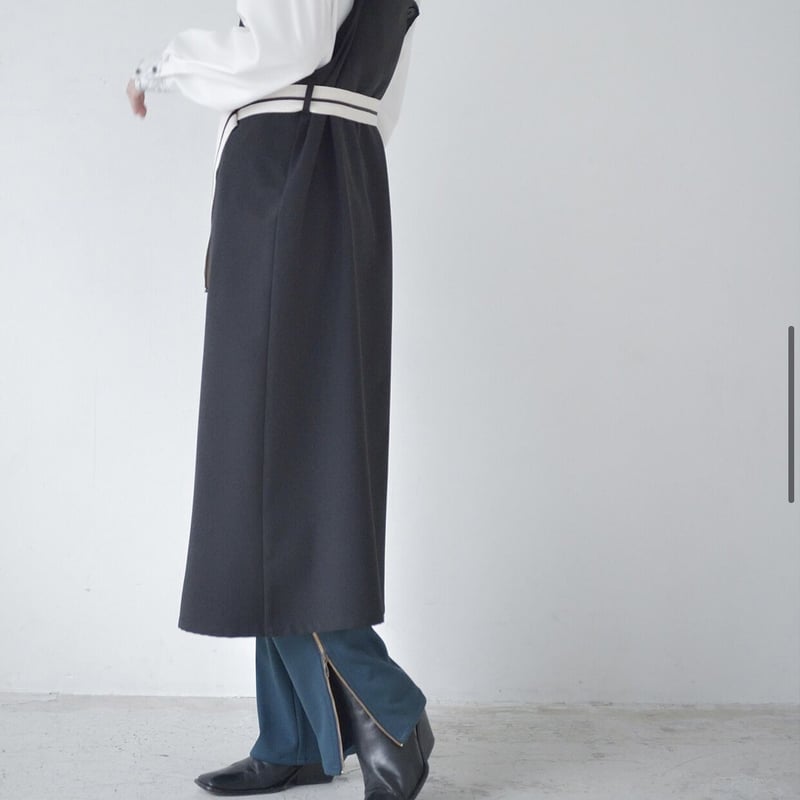 【新品】ジャンパースカート La SRIC / アシメZIP-JSK カーキ