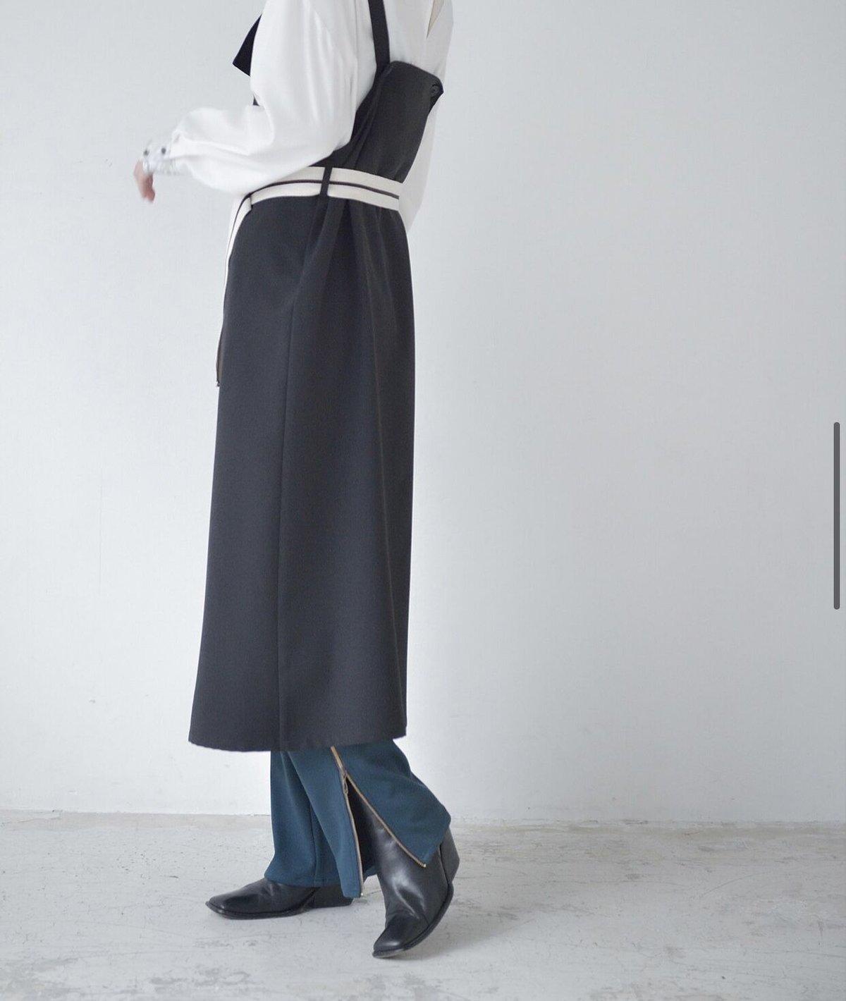 【新品】ジャンパースカート La SRIC / アシメZIP-JSK カーキ