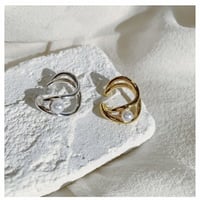 Imitation pearl Ear cuffl  BREC-042~ BLUE RANK~
