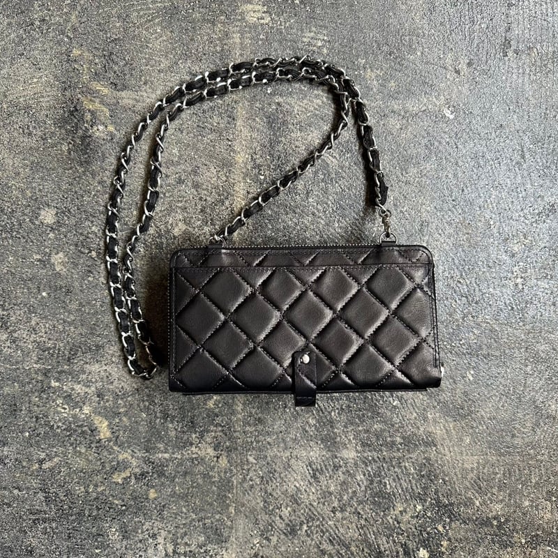 【極美品】MULエムユーエル キルティング ショルダーウォレット 財布 斜め掛け M.U.L. エムユーエル ウォレットショルダーキルティング灰グレー