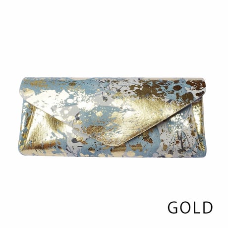 New! レザー ロングウォレット リキッド【Leather Long Wallet Liquid】gold/ゴールド　～carmine～