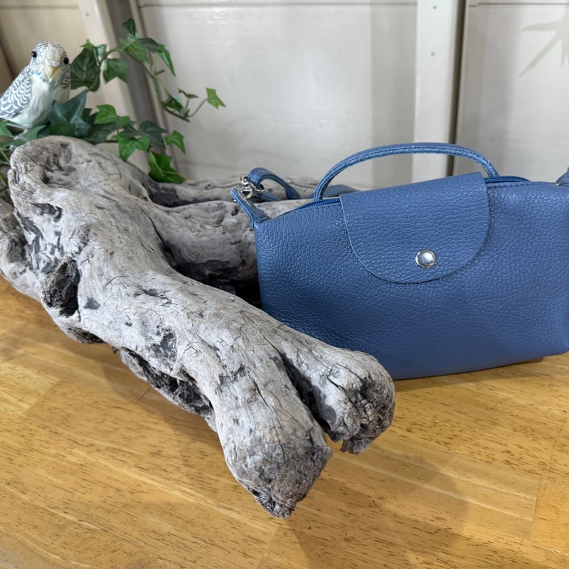 MILLELA FIRENZE】レザーショルダーミニバッグ ブルーグレー | selects