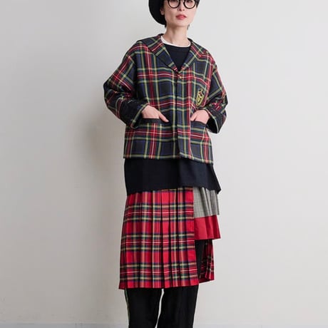 予約商品！2026AutumnThomas magpie   トーマスマグパイ チェックラップドプリーツ(2263604)【先行予約：10月お届け】