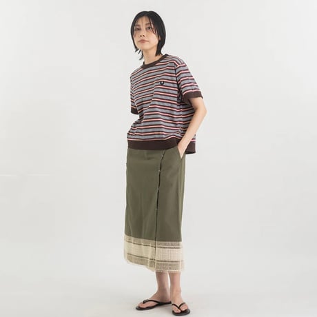 2WAYカフス レイヤード風ボーダープルオーバー【BB62-920】~BLANC basque~