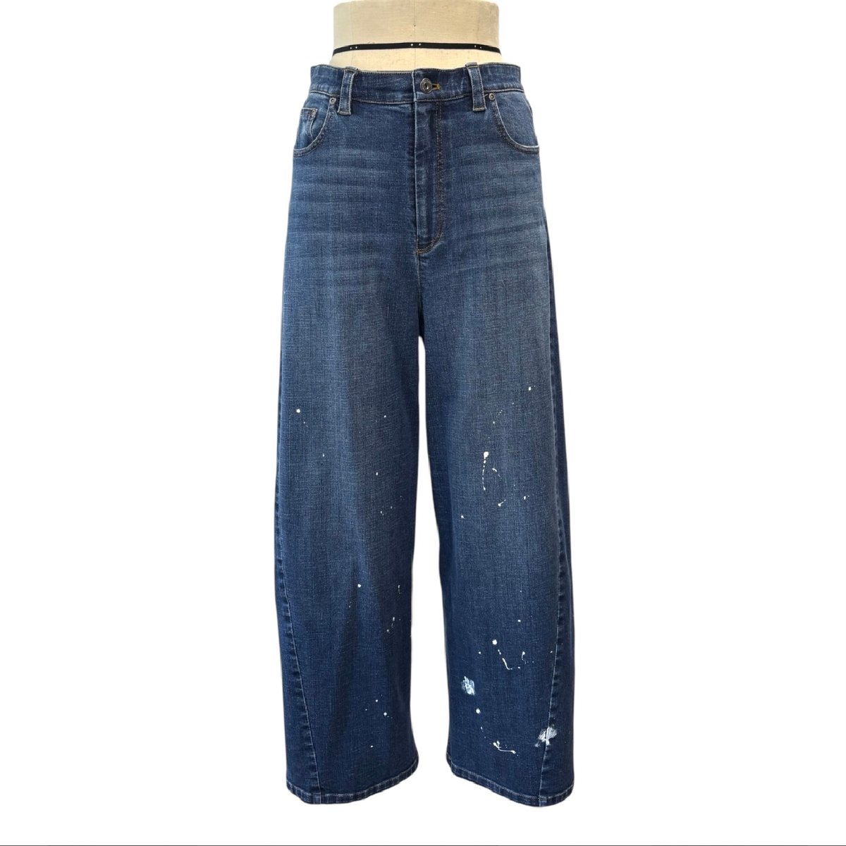 2025winter ayane ペイント加工バレルレッグデニムパンツ 875815 〜ay