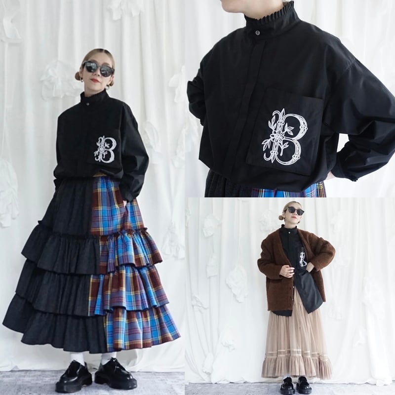 ♡2025winter♡トーマスマグパイ♡ニット ジャケット ブラック 2025winterトーマスマグパイ Thomas magpie 襟付きニットジャケット(2