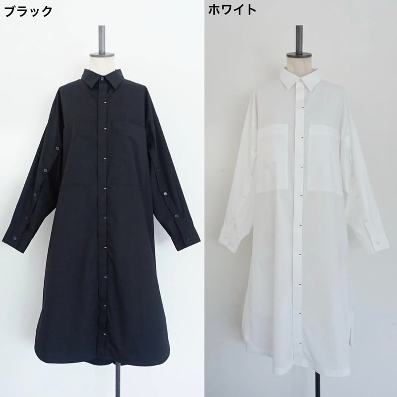 Thomas Magpie ホワイト ロングオーバーシャツワンピース　コート Thomas Magpie ホワイト ロングオーバーシャツワンピース コート