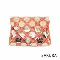 ドットレザーミニウォレット 【Dot Leather Mini Wallet 】sakura　～carmine～