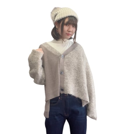 異素材ドッキングカーディガン　875828 〜ayane〜