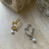 イヤーカフ　heart motif pearl ear cuff 　BREC-081　〜bluerank〜