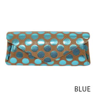 ドットレザーロングウォレット【Dot Leather Long Wallet 】blue/ブルー　～carmine～